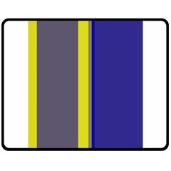 Blue And Yellow Lines Fleece Blanket (medium) 