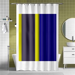 Blue And Yellow Lines Shower Curtain 48  X 72  (small) 