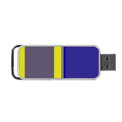 Blue And Yellow Lines Portable Usb Flash (one Side)