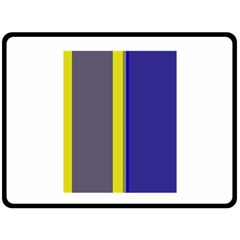 Blue And Yellow Lines Double Sided Fleece Blanket (large) 