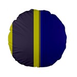 Blue and yellow lines Standard 15  Premium Flano Round Cushions Front