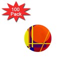 Orange abstract design 1  Mini Magnets (100 pack)  Front