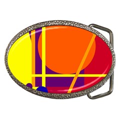 Orange Abstract Design Belt Buckles by Valentinaart