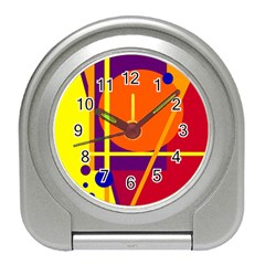 Orange Abstract Design Travel Alarm Clocks by Valentinaart