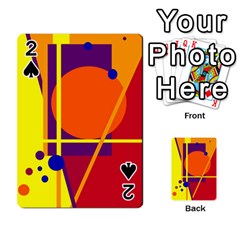 Orange Abstract Design Playing Cards 54 Designs  by Valentinaart