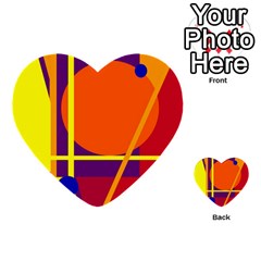 Orange Abstract Design Multi-purpose Cards (heart)  by Valentinaart