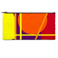 Orange Abstract Design Pencil Cases by Valentinaart