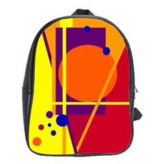 Orange Abstract Design School Bags(large)  by Valentinaart