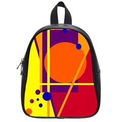 Orange Abstract Design School Bags (small)  by Valentinaart