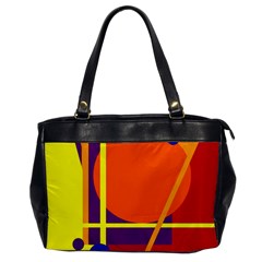 Orange Abstract Design Office Handbags by Valentinaart