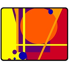 Orange Abstract Design Fleece Blanket (medium) 