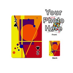 Orange Abstract Design Playing Cards 54 (mini)  by Valentinaart