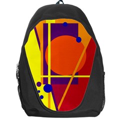 Orange Abstract Design Backpack Bag by Valentinaart