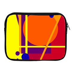 Orange Abstract Design Apple Ipad 2/3/4 Zipper Cases by Valentinaart