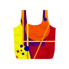 Orange Abstract Design Full Print Recycle Bags (s)  by Valentinaart