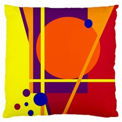 Orange Abstract Design Standard Flano Cushion Case (one Side)