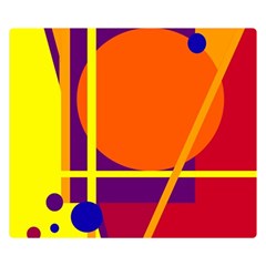 Orange Abstract Design Double Sided Flano Blanket (small) 