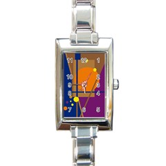 Decorative Abstract Design Rectangle Italian Charm Watch by Valentinaart