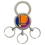 Decorative abstract design 3-Ring Key Chains Front