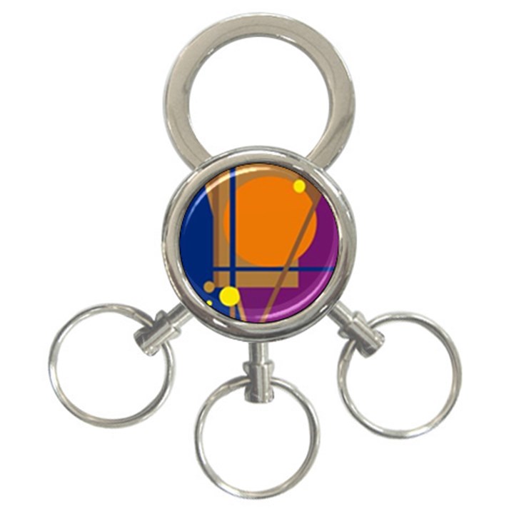 Decorative abstract design 3-Ring Key Chains