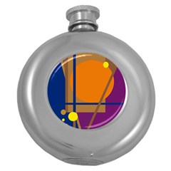 Decorative Abstract Design Round Hip Flask (5 Oz) by Valentinaart