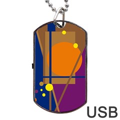 Decorative Abstract Design Dog Tag Usb Flash (one Side) by Valentinaart