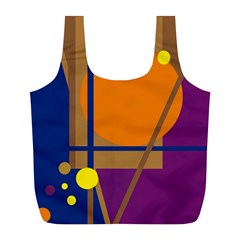 Decorative Abstract Design Full Print Recycle Bags (l)  by Valentinaart