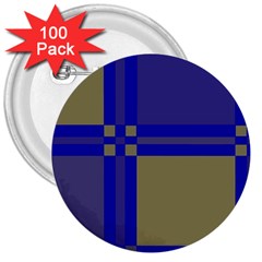 Blue design 3  Buttons (100 pack) 