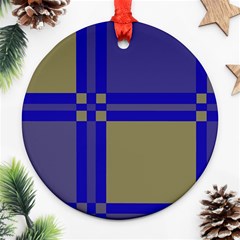 Blue design Round Ornament (Two Sides) 