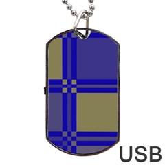 Blue Design Dog Tag Usb Flash (two Sides) 