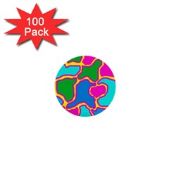 Colorful Abstract Design 1  Mini Buttons (100 Pack)  by Valentinaart