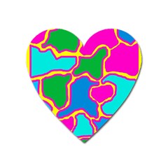 Colorful Abstract Design Heart Magnet by Valentinaart