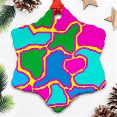 Colorful Abstract Design Snowflake Ornament (2-side)