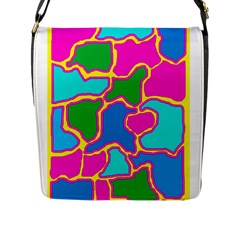 Colorful Abstract Design Flap Messenger Bag (l)  by Valentinaart