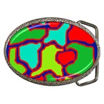 Colorful abstract design Belt Buckles Front