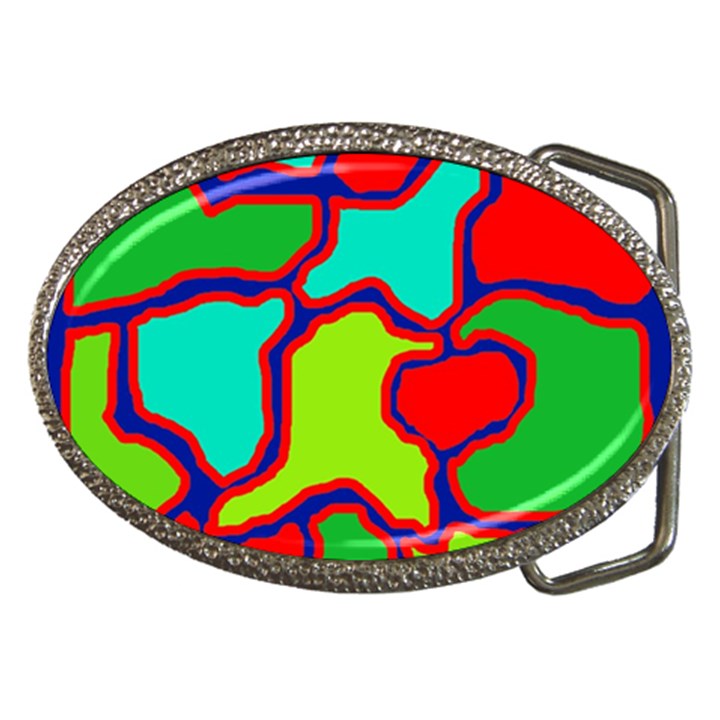 Colorful abstract design Belt Buckles