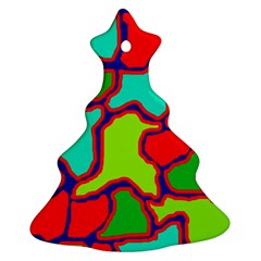 Colorful Abstract Design Christmas Tree Ornament (2 Sides)