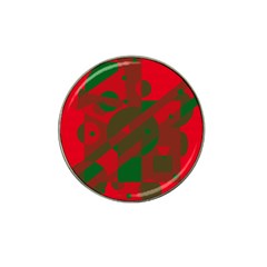 Red And Green Abstract Design Hat Clip Ball Marker (10 Pack) by Valentinaart