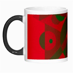 Red And Green Abstract Design Morph Mugs by Valentinaart