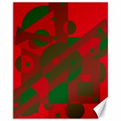 Red And Green Abstract Design Canvas 11  X 14   by Valentinaart