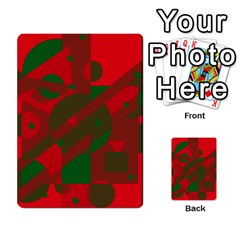 Red And Green Abstract Design Multi-purpose Cards (rectangle)  by Valentinaart