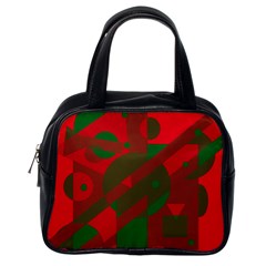 Red And Green Abstract Design Classic Handbags (one Side) by Valentinaart