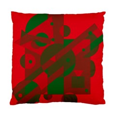 Red And Green Abstract Design Standard Cushion Case (one Side) by Valentinaart