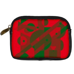 Red And Green Abstract Design Digital Camera Cases by Valentinaart