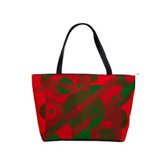 Red And Green Abstract Design Shoulder Handbags by Valentinaart