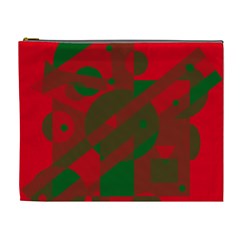 Red And Green Abstract Design Cosmetic Bag (xl) by Valentinaart