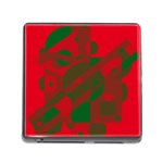 Red and green abstract design Memory Card Reader (Square) Front