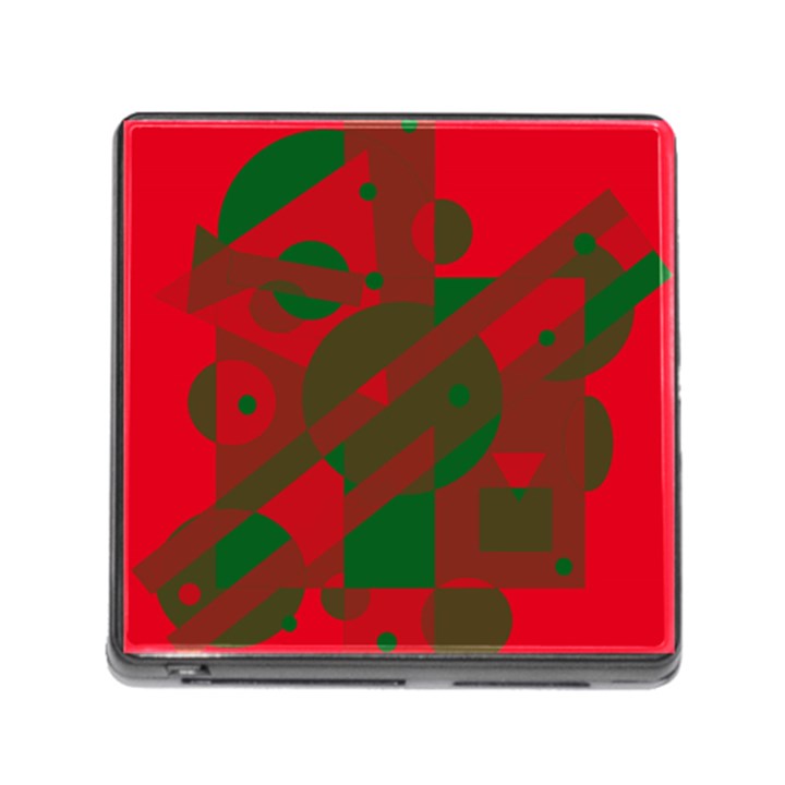 Red and green abstract design Memory Card Reader (Square)