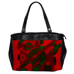 Red And Green Abstract Design Office Handbags by Valentinaart