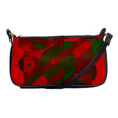 Red And Green Abstract Design Shoulder Clutch Bags by Valentinaart